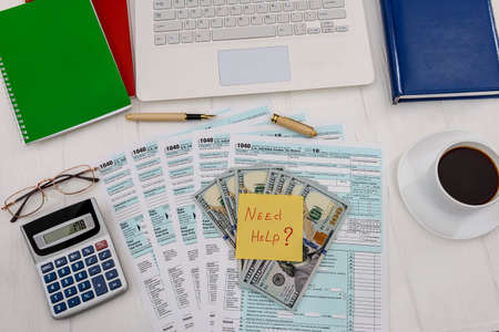 1040 form with dollars and need help text at table