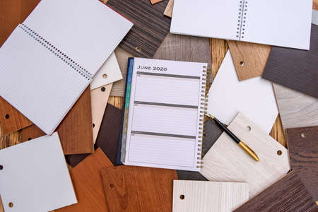 Different color and material samples for house design