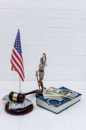 Justice concept of United States on light background