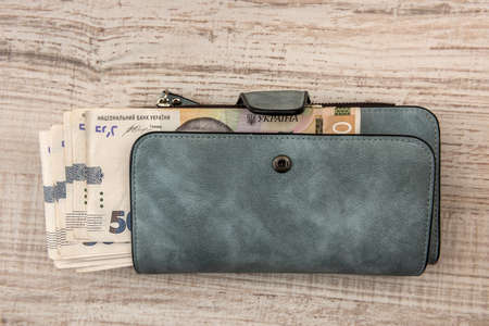 500 Ukrainian hryvnia in wallet. Save concept