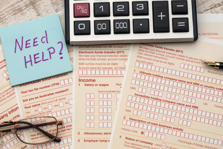 Sticker Need help with australian tax form. tax concept.