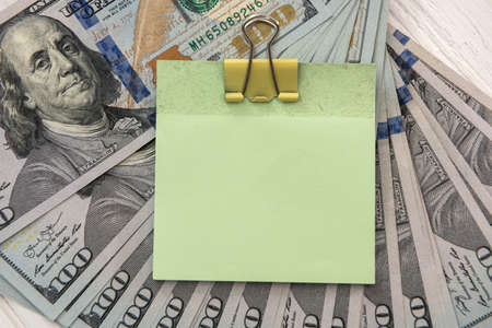 Empty memo for your text and money. blank with dollars