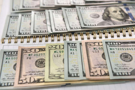 currency dollar bills as background. wealth concept. cash heap