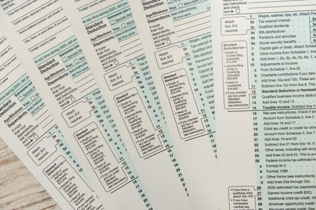 1040 US form individual income tax return form 2020. financial concept