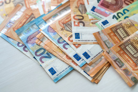 background of currency of the European Union, finance conceptの写真素材