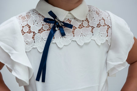 beautiful girl's clothes look stylish on a little girl. baby clothes conceptの写真素材