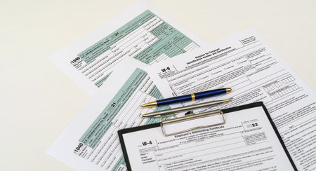 Tax forms for the current year for US citizens to file a return. Documents to fill out