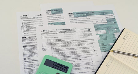 Tax forms for the current year for US citizens to file a return. Documents to fill out