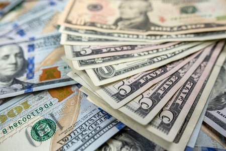 background of different dollar bills. financial saving concept