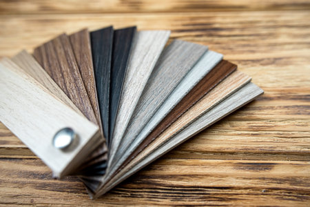 different wooden premium sampler material construction planks for choosing. Idea for furniture decorの写真素材