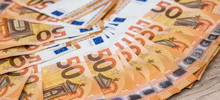 different Euro money banknotes, currency of the european union. Finance background. Money and wealth
