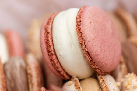 Dream french cake - sweet color macaroons macarons. Flavored cookiesの写真素材