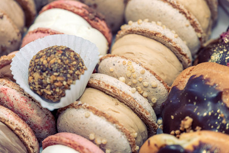 hand made sweet tasty macaroons. Bakery conceptの写真素材