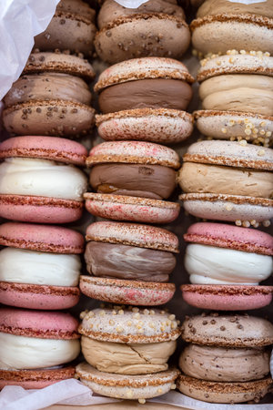 Dream french cake - sweet color macaroons macarons. Flavored cookiesの写真素材