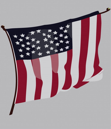 USA flag American flag on grey background vector illustration 10 eps