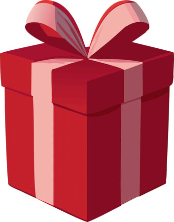 Vector color gift box with ribbon isolated on white illustration 10 espのイラスト素材