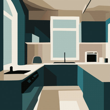 home modern home kitchen vector illustration 10 eps. Furniture at homeのイラスト素材