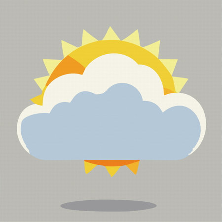 cartoon flat rain cloud and sun, weather concept. vector illustration 10 epsのイラスト素材