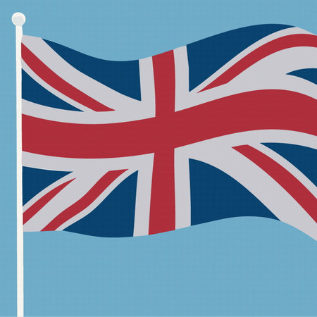 United Kingdom wave flag on blue background  vector illustration 10 epsのイラスト素材