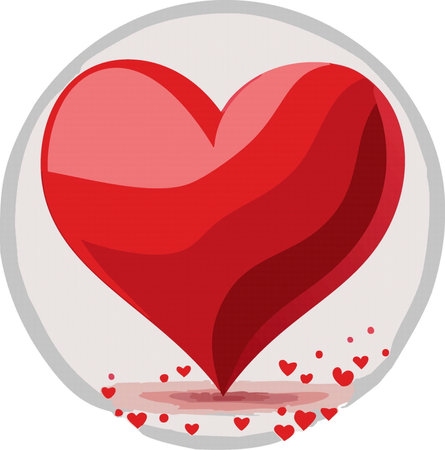 Happy Valentine's Day birthday realistic red heart isolated Vector illustration 10 epsのイラスト素材