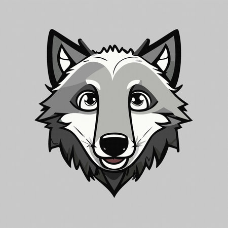character cartoon funny head of wolf, vector illustration 10 epsのイラスト素材