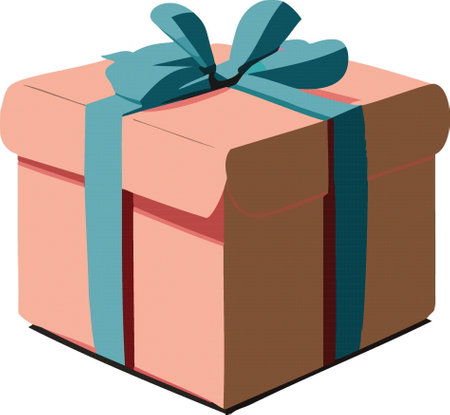 New Year or color gift box with ribbon  isolated white background 10 eps Vector illustrationのイラスト素材