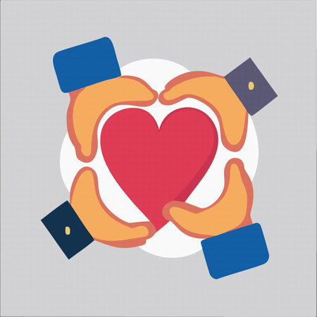 Hand holding heart. blood donation and life saving concept, Vector illustration 10 epsのイラスト素材
