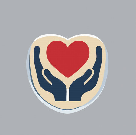 Human hand protecting red heart. Symbol of health. Vector illustration 10 epsのイラスト素材