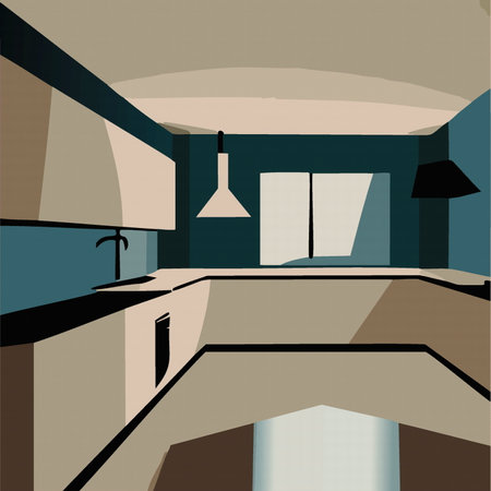 home kitchen with furniture for cooking illustration vector 10 epsのイラスト素材