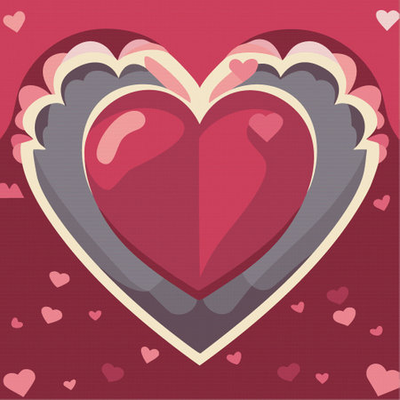 Seamless pattern Valentines day design with red heart vector illustration of romantic greeting cardのイラスト素材