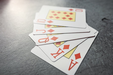Set of Diamonds. Royal flush poker high combination. Gambling conceptの写真素材