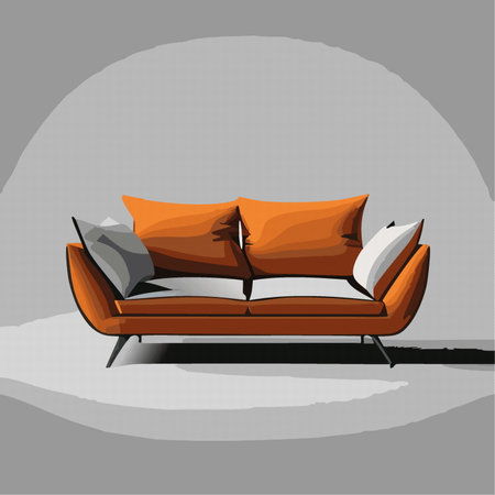 Red  luxury sofa single object for home  realistic vector illustration 10 epsのイラスト素材