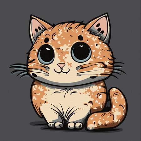 cute cat kitten alone  cartoon animal, vectorのイラスト素材