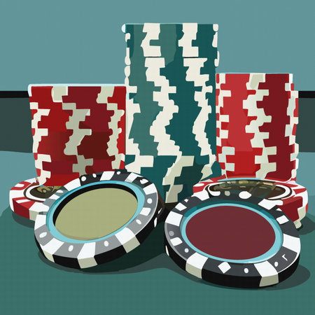 cartoon stack of poker casino chips.  illustration vector 10 epsのイラスト素材