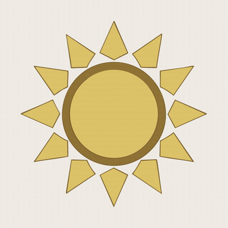 funny cartoon yellow sun, hot summer time, vector illustration. 10 epsのイラスト素材