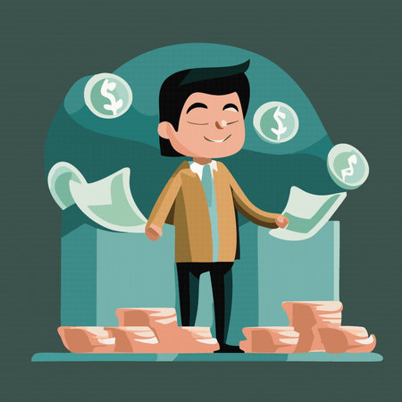 portrait of business man at office, illustration 10 eps vectorのイラスト素材