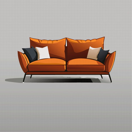 Red  luxury sofa single object for home  realistic vector illustration 10 epsのイラスト素材