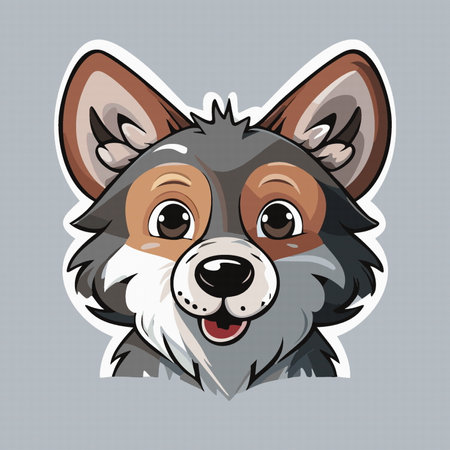 character cartoon funny head of wolf, vector illustration 10 epsのイラスト素材