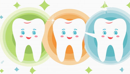 cartoon happy clean teeth. Oral Care dental health concept. Vector illustrationのイラスト素材