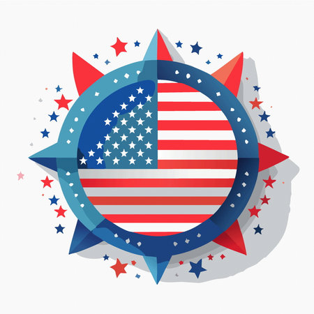 Happy USA independence day by 4 th July Vector illustration aのイラスト素材