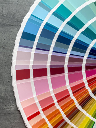 Catalog of color samples for printing industry or design. Colour swatches book.  Paint selection catalogの写真素材