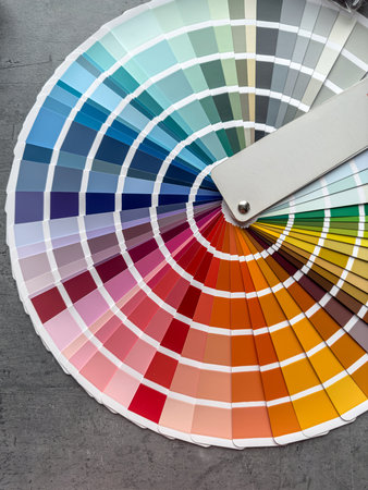 Catalog of color samples for printing industry or design. Colour swatches book. Paint selection...