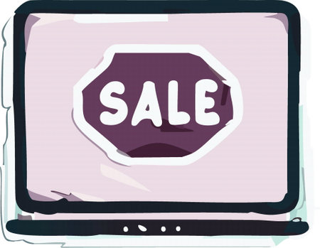 3D laptop notebook computer with SALE text online shopping, vector illustration 10espのイラスト素材