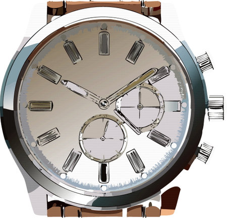 watch clock chronograph luxury for men isolated background vector illustration.のイラスト素材