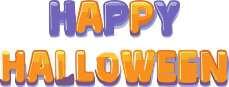 Custom Text yellow Happy Halloween for banner, isolated on white vector illustrationのイラスト素材