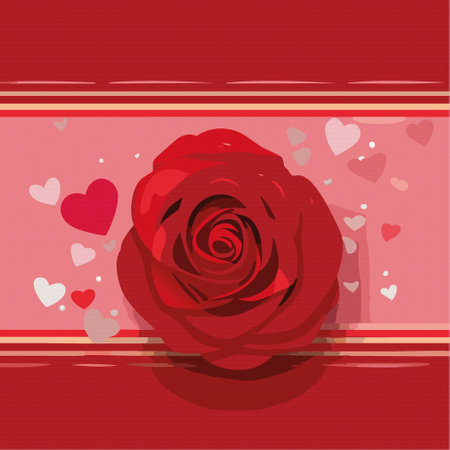 Valentine's day card red rose shape. Gift box. Vecotrのイラスト素材