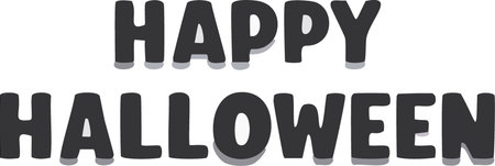 Black Happy Halloween word text as Banner, Vector illustrationのイラスト素材