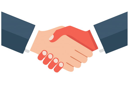 Handshake of business partners. Agreement deal,  Isolated vector illustrationのイラスト素材