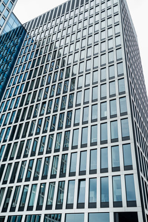 f modern skyscrapers in business district, business centr in downtown. Contemporary architectural backgroundの写真素材