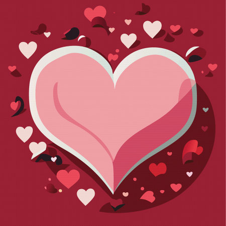 Valentine's day romantic pattern with red heart shape. Vectorのイラスト素材